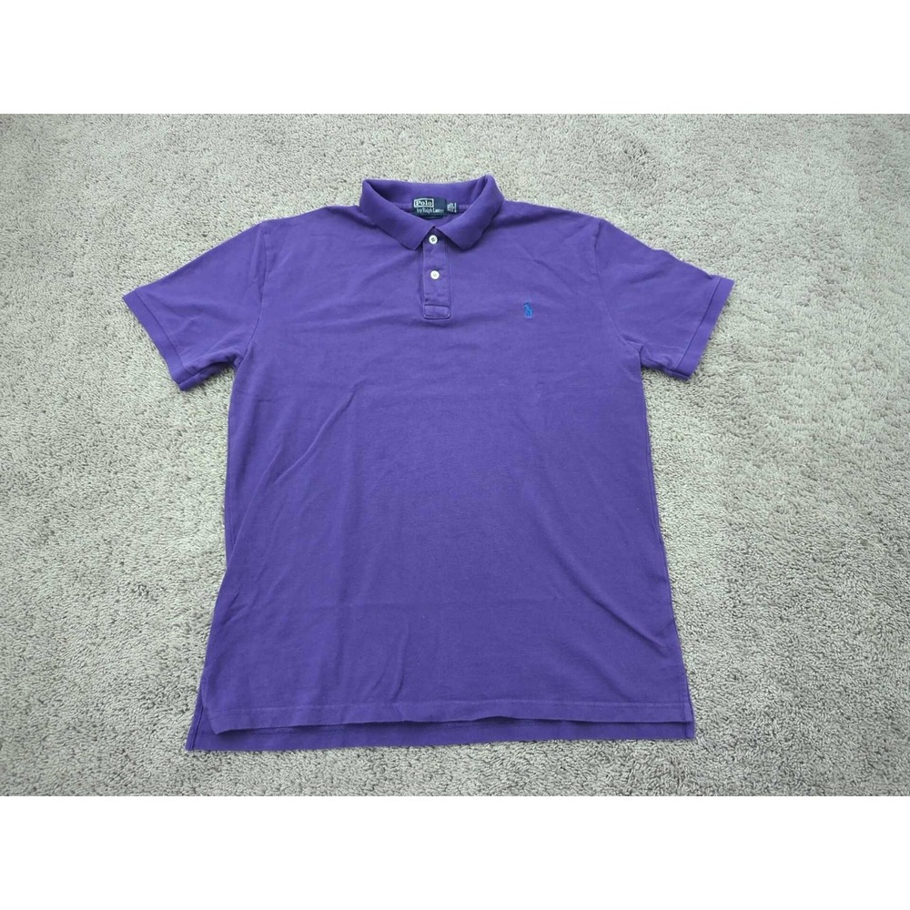 Polo Ralph Lauren Polo Shirt Mens 2XL Purple Embroidered Pony Short Sleeve Pique